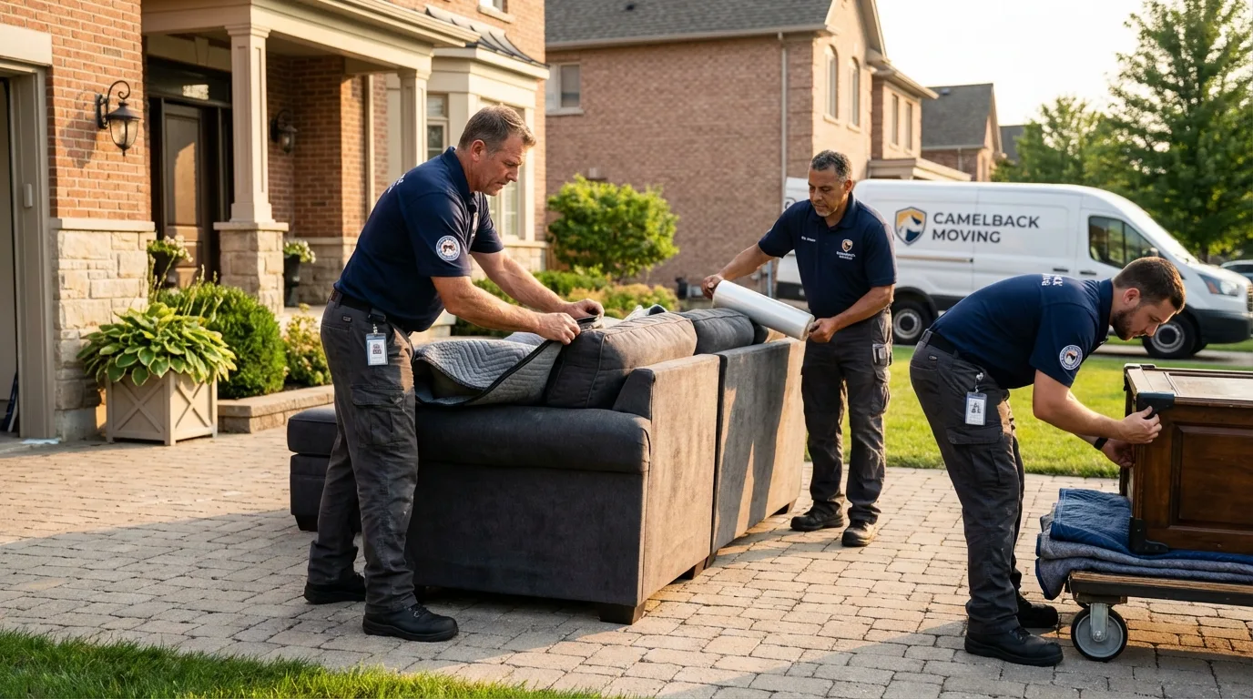 Large estate moving crew wrapping furniture in Shady Side, MD